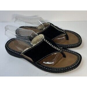 UGG Australia 1610 Women’s Size B Black Suede Thong Slip On Comfort Sandals